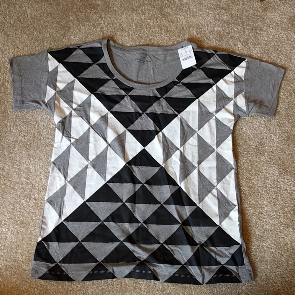J. Crew gray patterned t-shirt, size S, new!